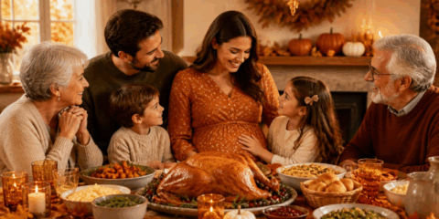 Family celebrating Canadian Thanksgiving 2026